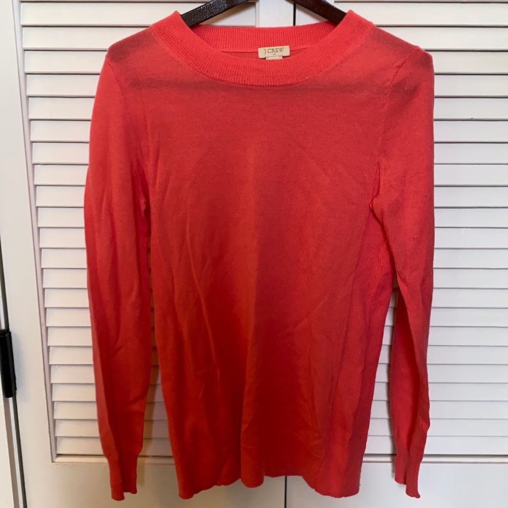 JCrew sawyer sweater in coral pink, xxs